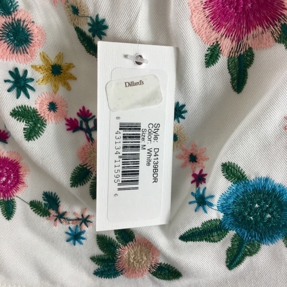 Sugar Lips Off The Shoulder Ruffle Floral Embroidered Dress - Picture 7 of 9